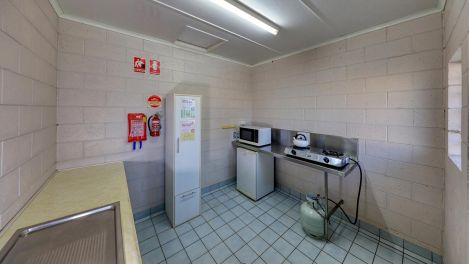 Interior of the camp kitchen at Cunnamulla Tourist Park